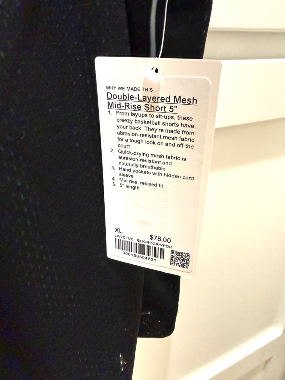 NWT-Lululemon Double-Layered Mesh Mid-Rise Shorts-5” Inseam-Womens Sz XL - Picture 7 of 12